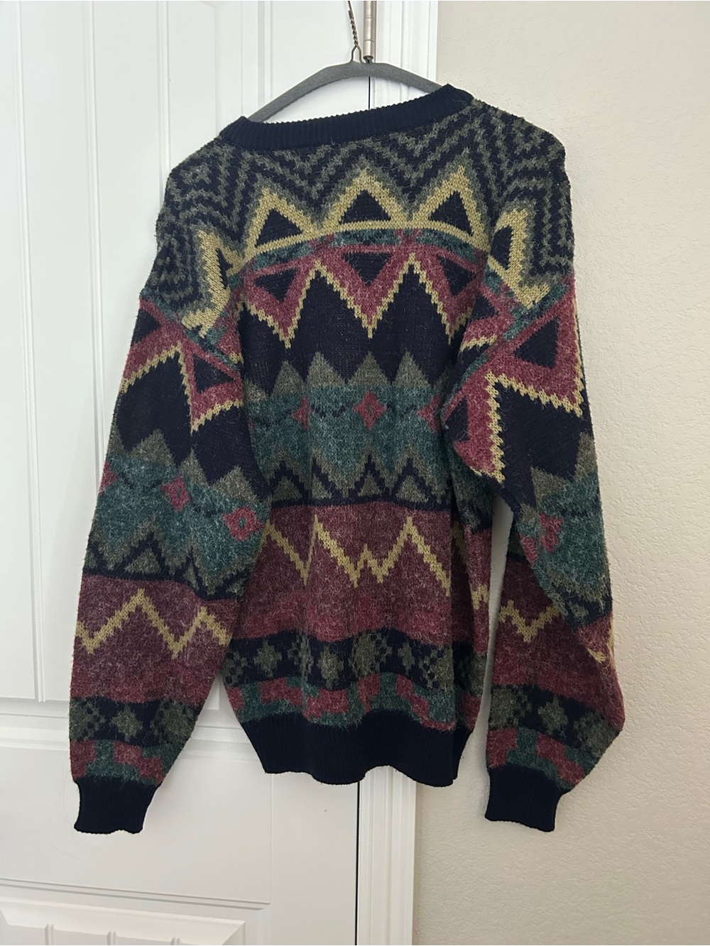 Multicolored Geometric Pattern Crewneck Sweater - Picture 4 of 4